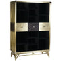 Vintage Genuine Leather Display Cabinet OSMOND