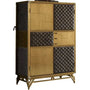 Vintage Genuine Leather Storage Cabinet OSMOND
