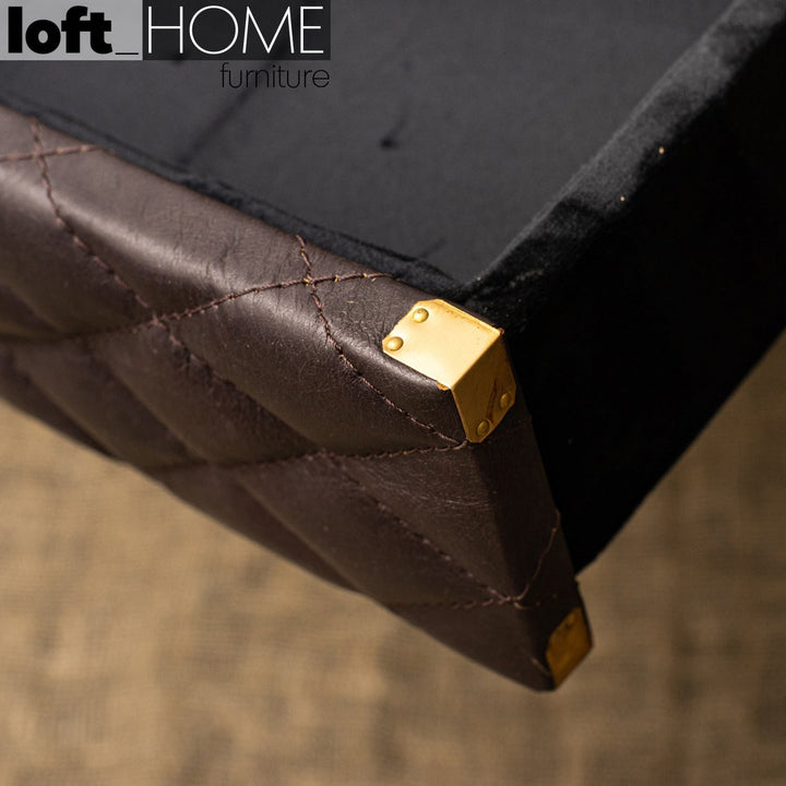Rustic genuine leather study table osmond conceptual design.