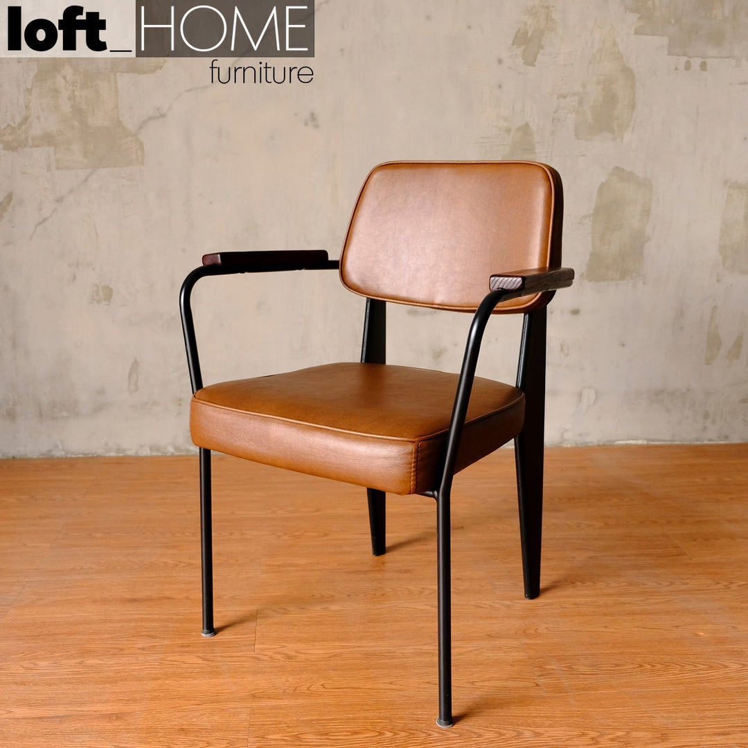 Rustic pu leather dining chair h in real life style.