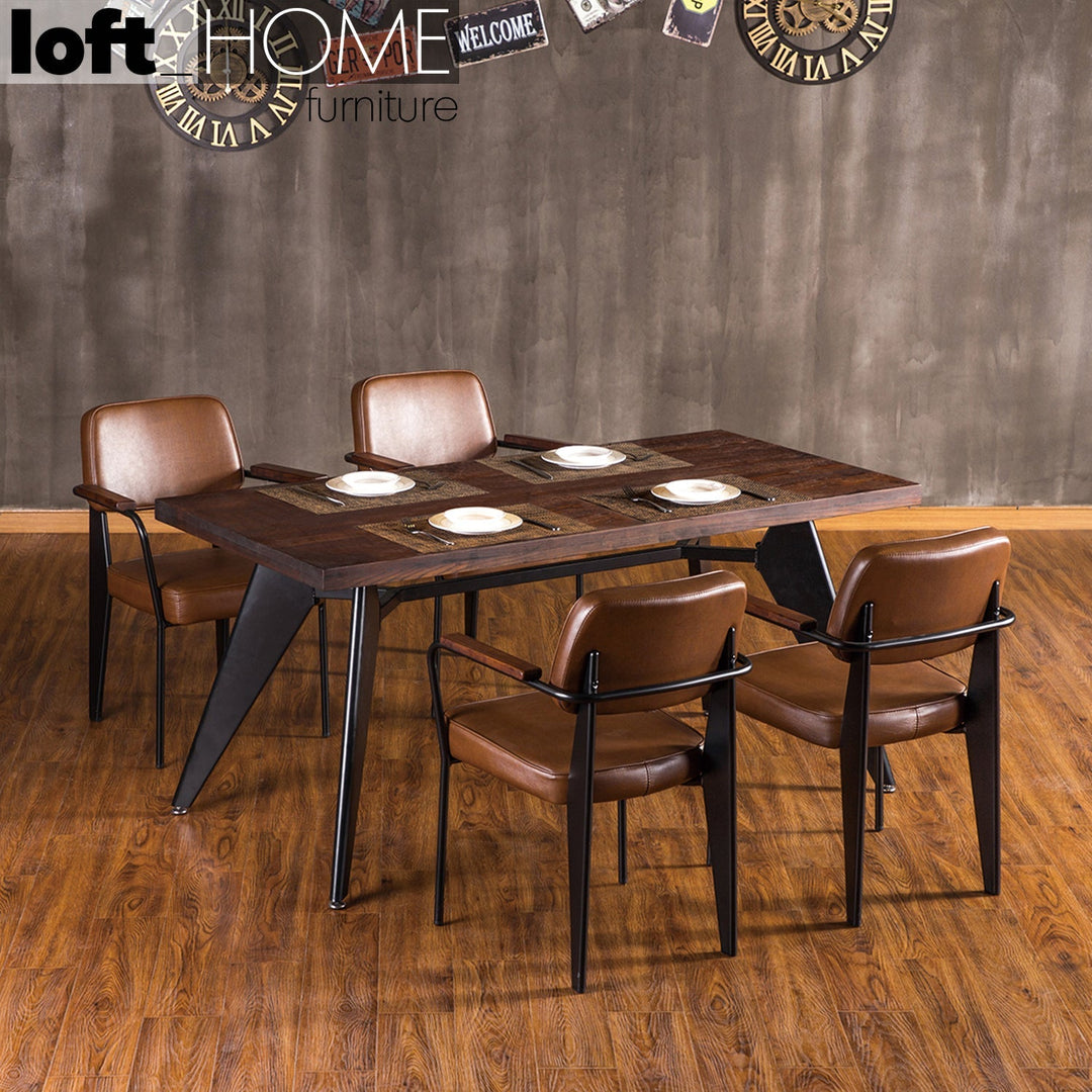 Rustic pu leather dining chair h material variants.