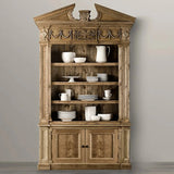 Rustic wood bookshelf entablature primary product view.