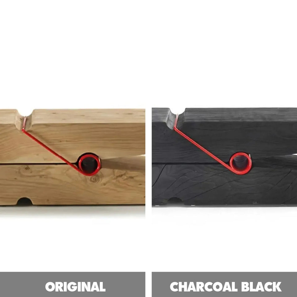 Rustic wood bench molletta color swatches.