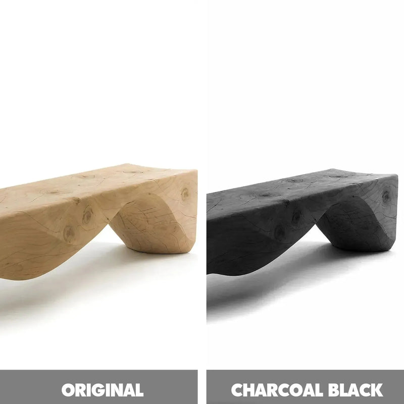 Rustic wood bench mountains color swatches.