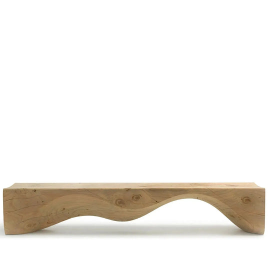 Rustic wood bench mountains in white background.