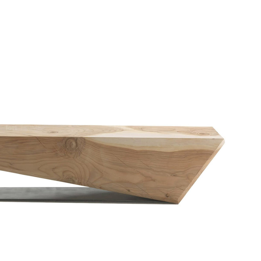 Rustic wood bench wedge with context.