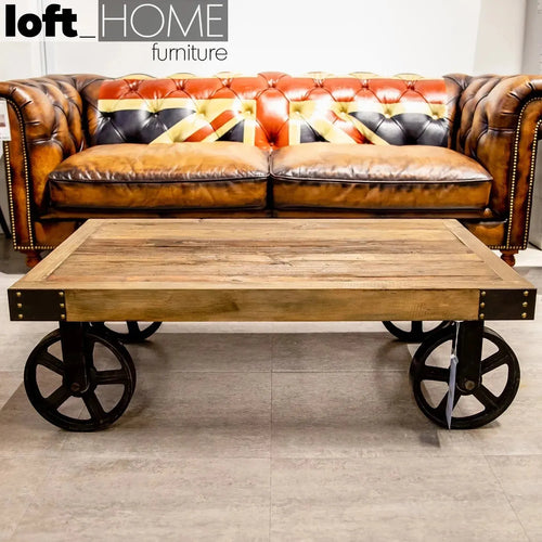 Industrial Wood Coffee Table RUSTIC Good to Know Preview-1