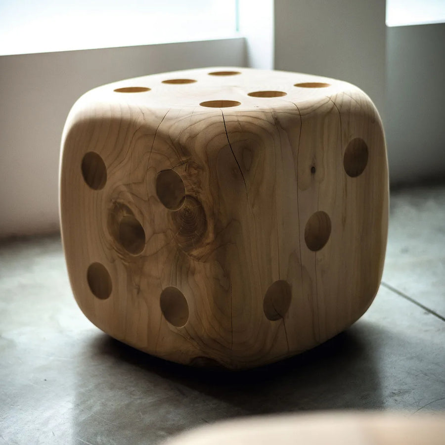 Rustic wood dice decor dadone small & big primary product view.