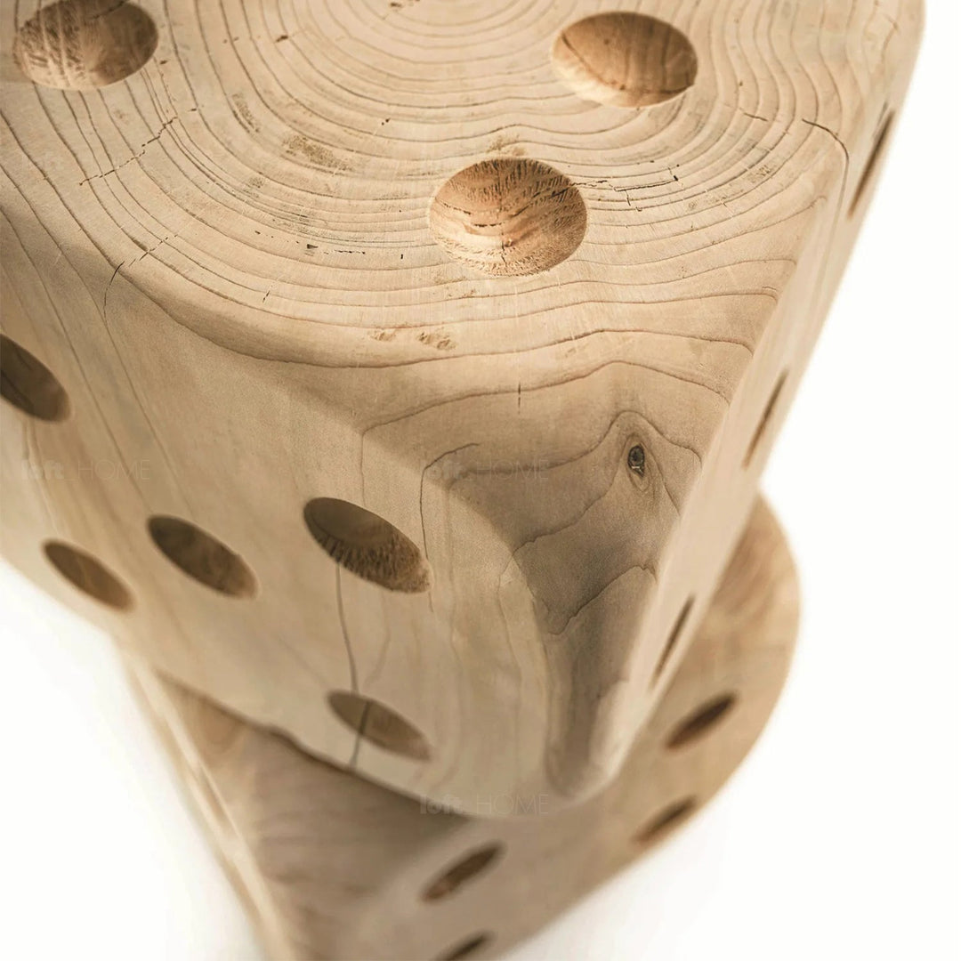 Rustic wood dice decor dadone small & big in panoramic view.