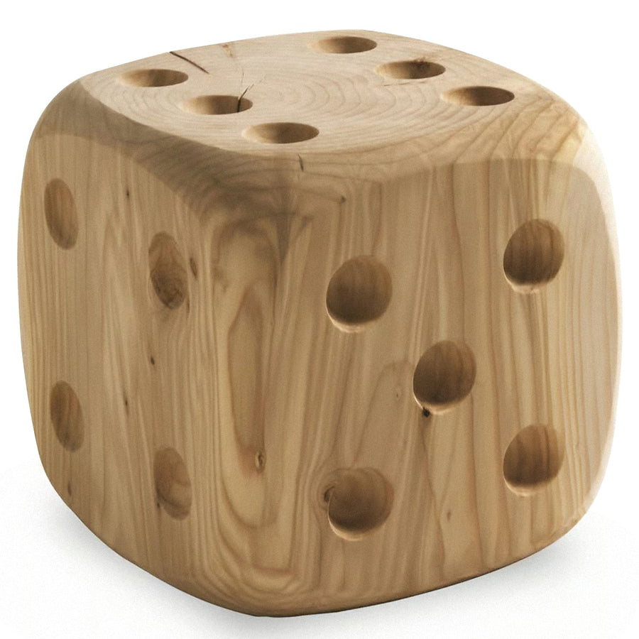 Rustic wood dice decor dadone small & big in white background.