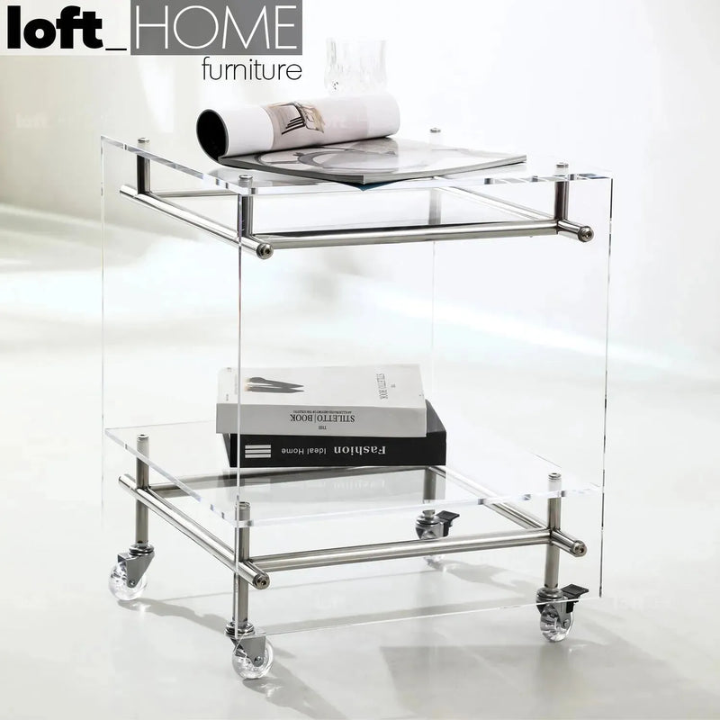 Contemporary acrylic side table josy primary product view.