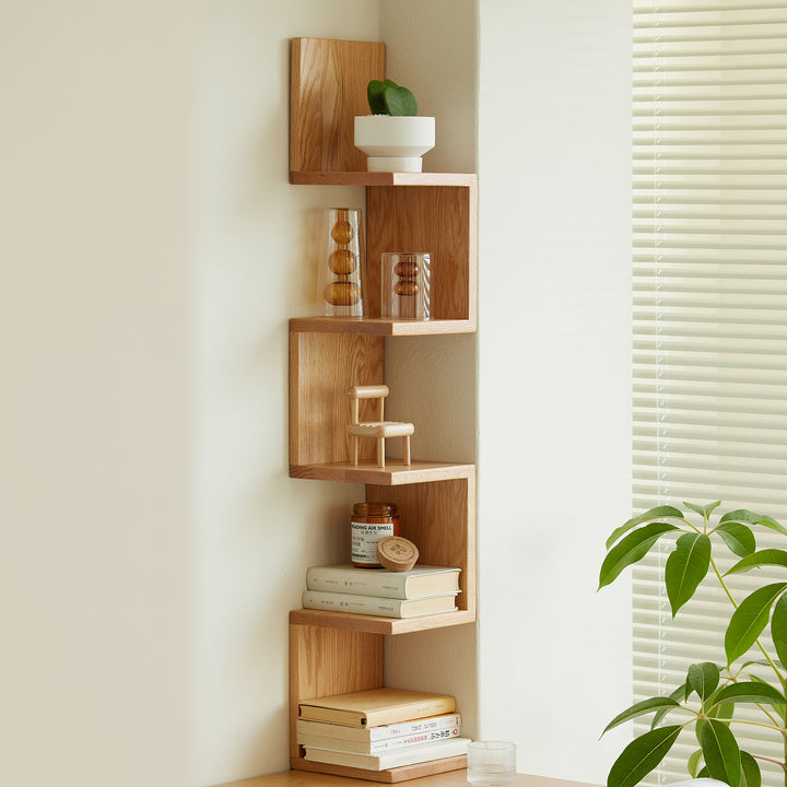 Scandinavian beech wood corner shelf pittsburgh primary product view.
