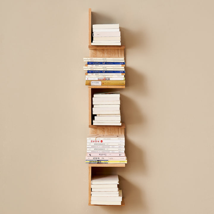 Scandinavian beech wood corner shelf pittsburgh in close up details.