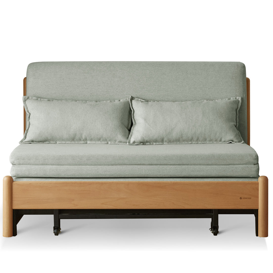 Scandinavian beech wood cotton fabric recliner 2 seater sofa bed flex detail 2.