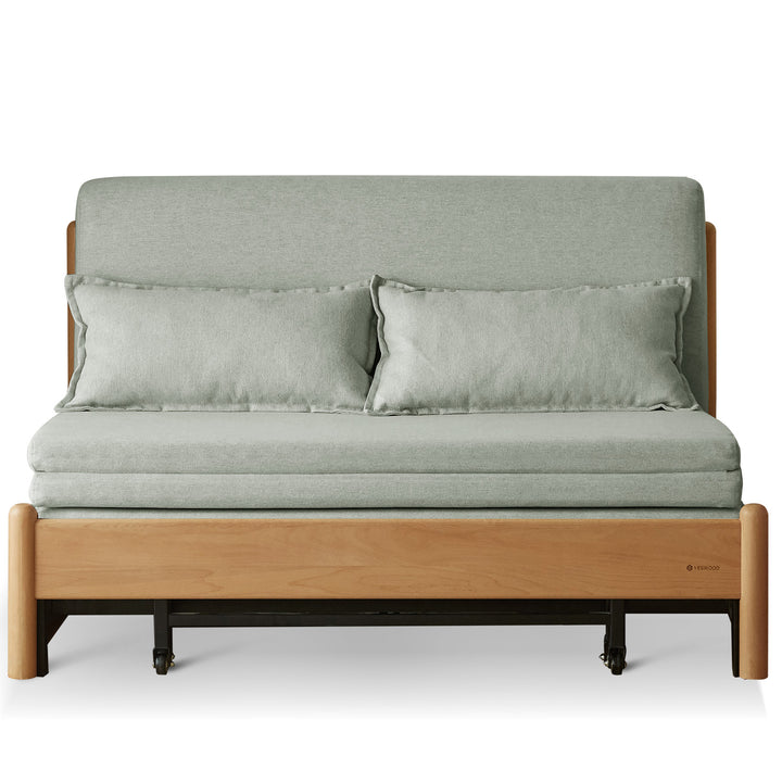 Scandinavian beech wood cotton fabric recliner 2 seater sofa bed flex detail 2.