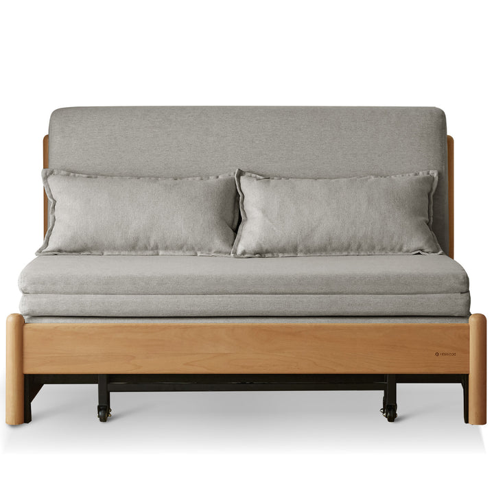 Scandinavian beech wood cotton fabric recliner 2 seater sofa bed flex detail 3.