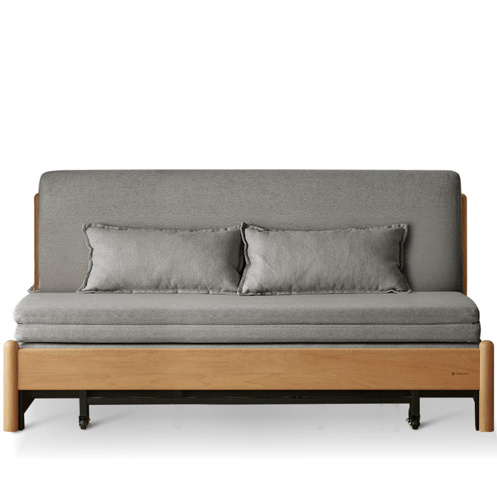 Scandinavian beech wood cotton fabric recliner 2 seater sofa bed flex detail 5.