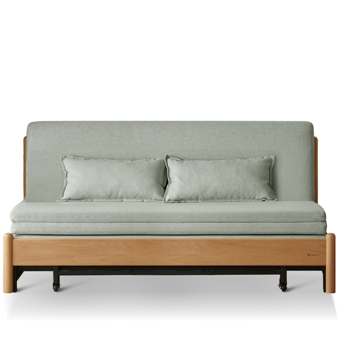 Scandinavian beech wood cotton fabric recliner 2 seater sofa bed flex detail 6.