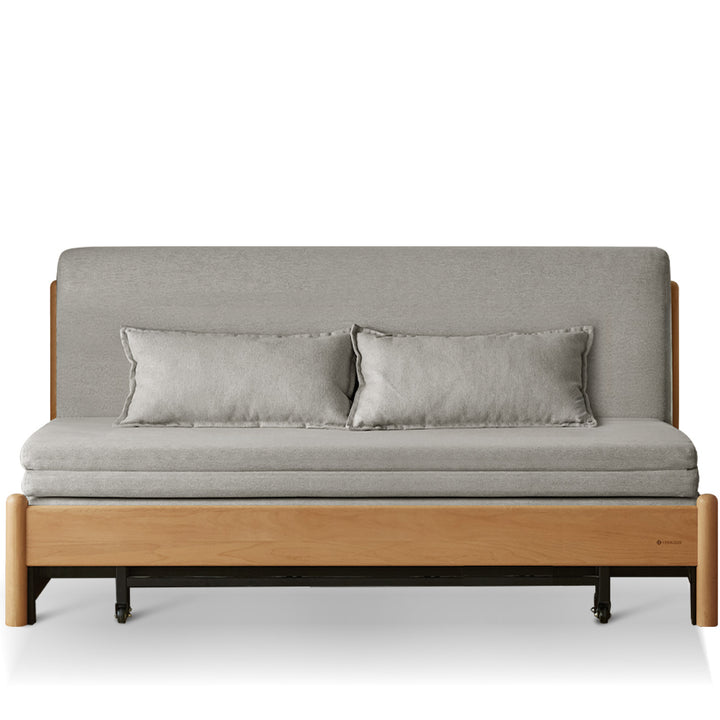 Scandinavian beech wood cotton fabric recliner 2 seater sofa bed flex detail 7.