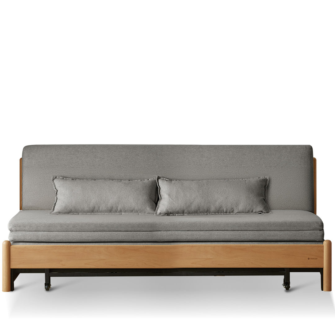 Scandinavian beech wood cotton fabric recliner 2 seater sofa bed flex detail 8.