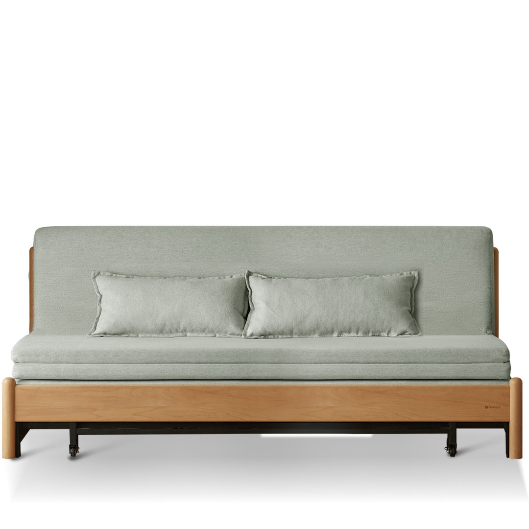 Scandinavian beech wood cotton fabric recliner 2 seater sofa bed flex detail 9.