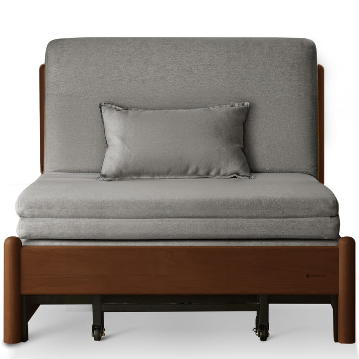 Scandinavian beech wood cotton fabric recliner 2 seater sofa bed flex detail 12.