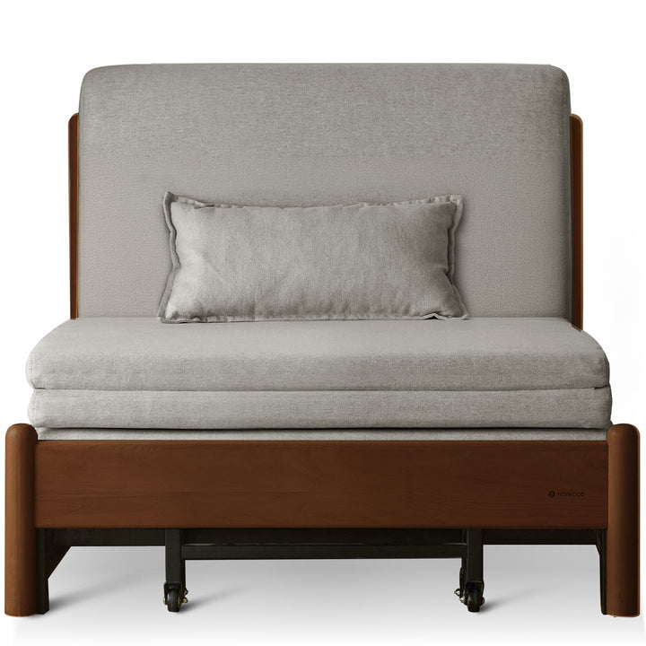 Scandinavian beech wood cotton fabric recliner 2 seater sofa bed flex detail 14.