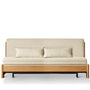 Scandinavian Beech Wood Cotton Fabric Recliner 2 Seater Sofa Bed FLEX