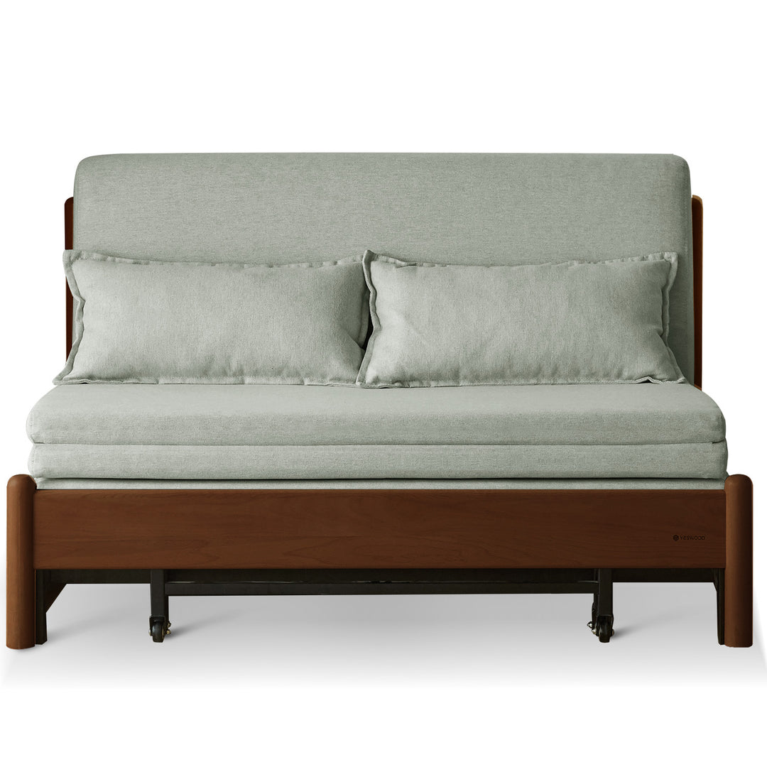 Scandinavian beech wood cotton fabric recliner 2 seater sofa bed flex detail 17.