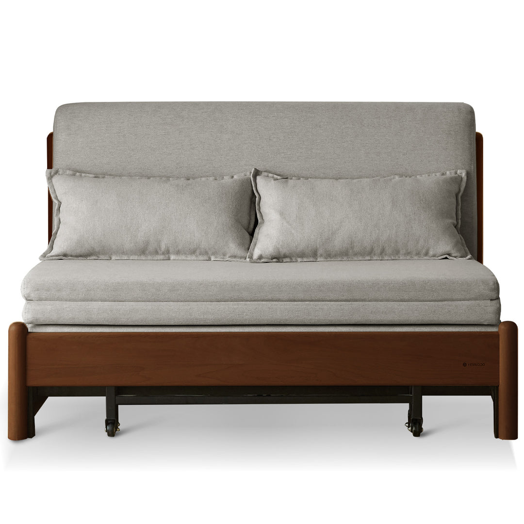 Scandinavian beech wood cotton fabric recliner 2 seater sofa bed flex detail 18.