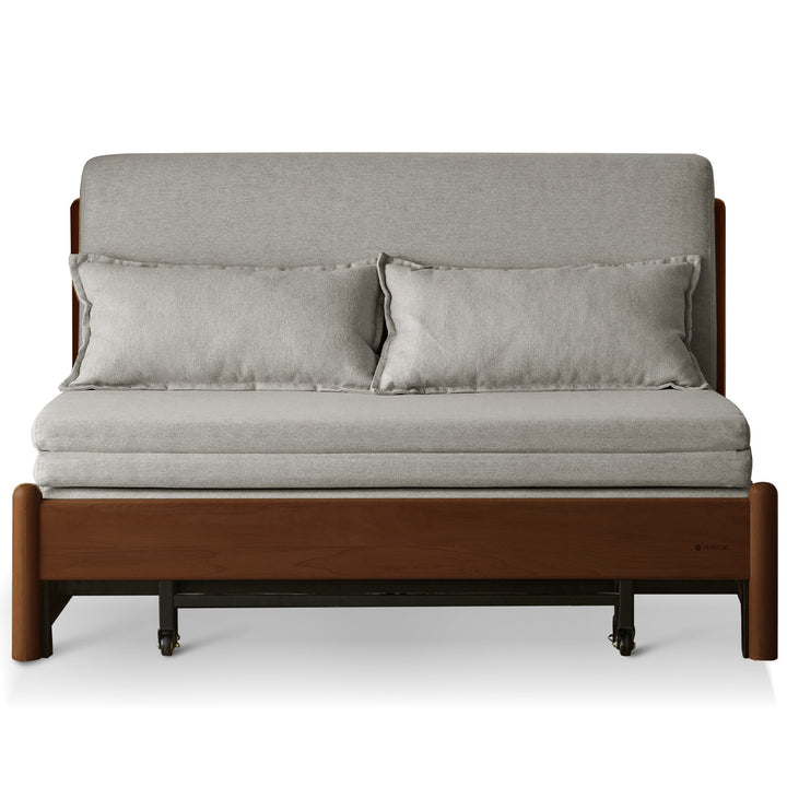 Scandinavian beech wood cotton fabric recliner 2 seater sofa bed flex detail 18.