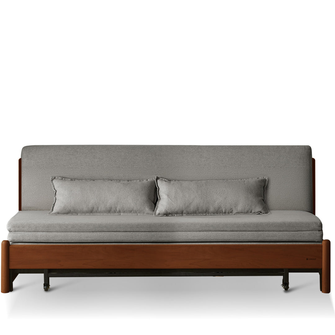 Scandinavian beech wood cotton fabric recliner 2 seater sofa bed flex detail 20.