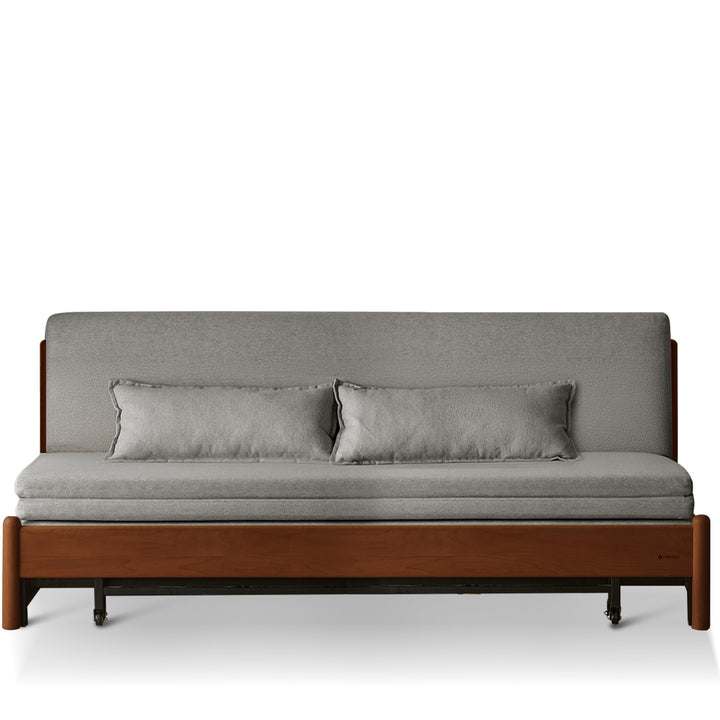 Scandinavian beech wood cotton fabric recliner 2 seater sofa bed flex detail 20.