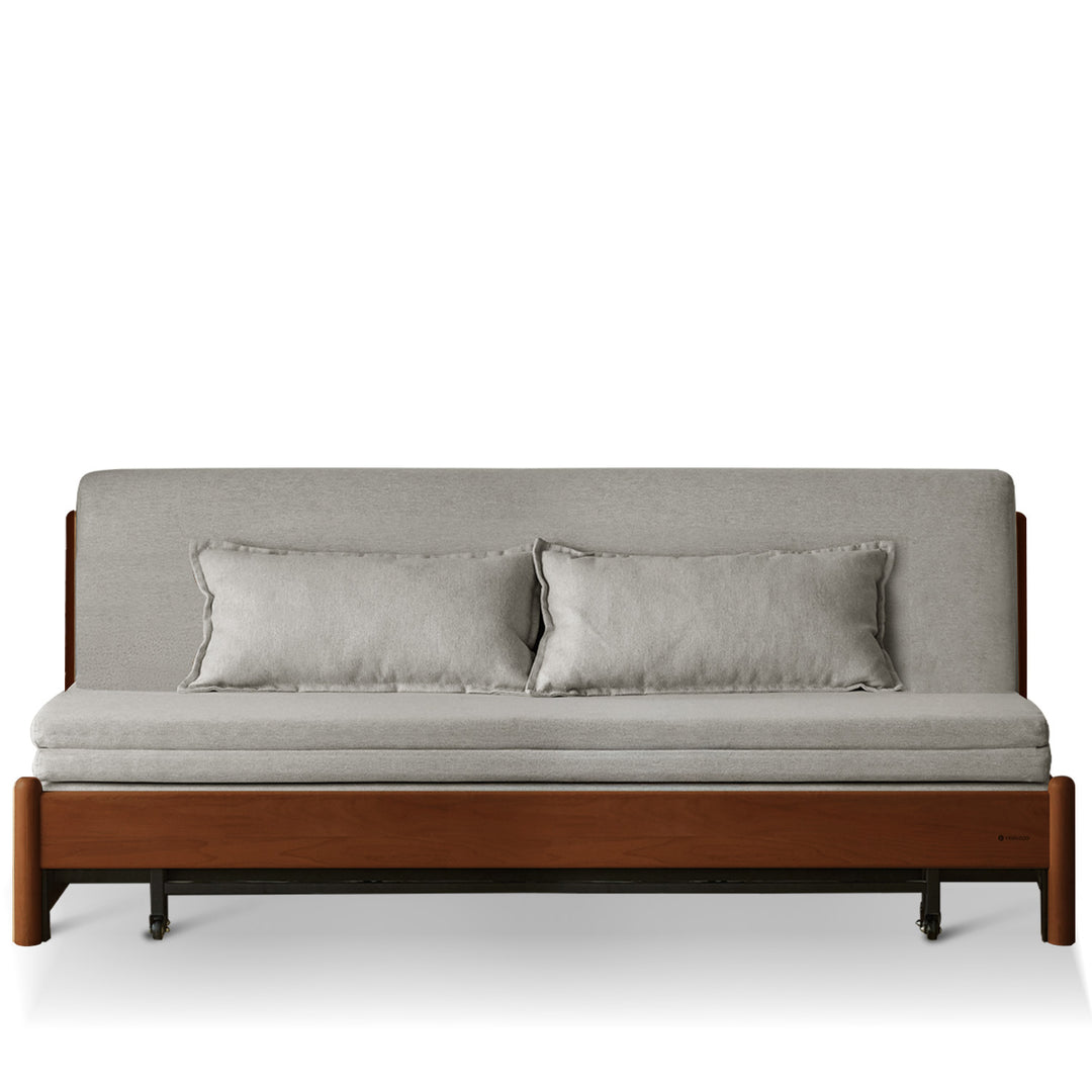 Scandinavian beech wood cotton fabric recliner 2 seater sofa bed flex detail 22.