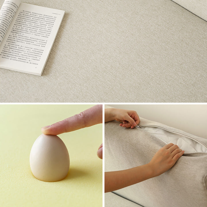 Scandinavian beech wood cotton fabric recliner 2 seater sofa bed flex with context.