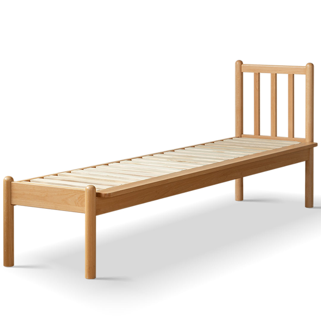Scandinavian beech wood height adjustable kids sidecar bed with mattress anchor conceptual design.