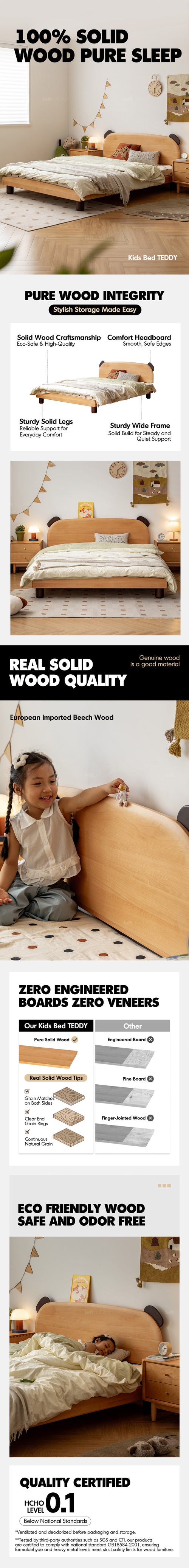 Scandinavian Beech Wood Kids Bed TEDDY Good to Know Preview-1