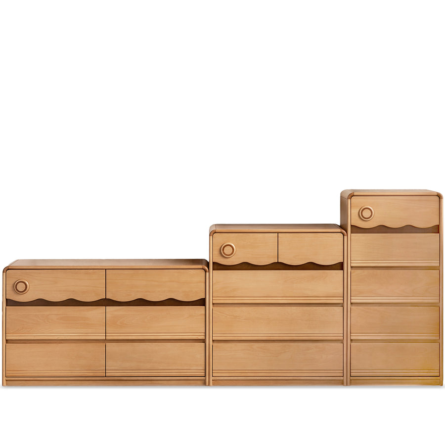 Scandinavian Beech Wood Kids Chest Of Drawers CREAMY