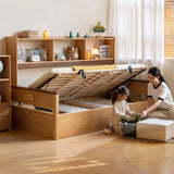 Scandinavian beech wood kids storage bed velto primary product view.