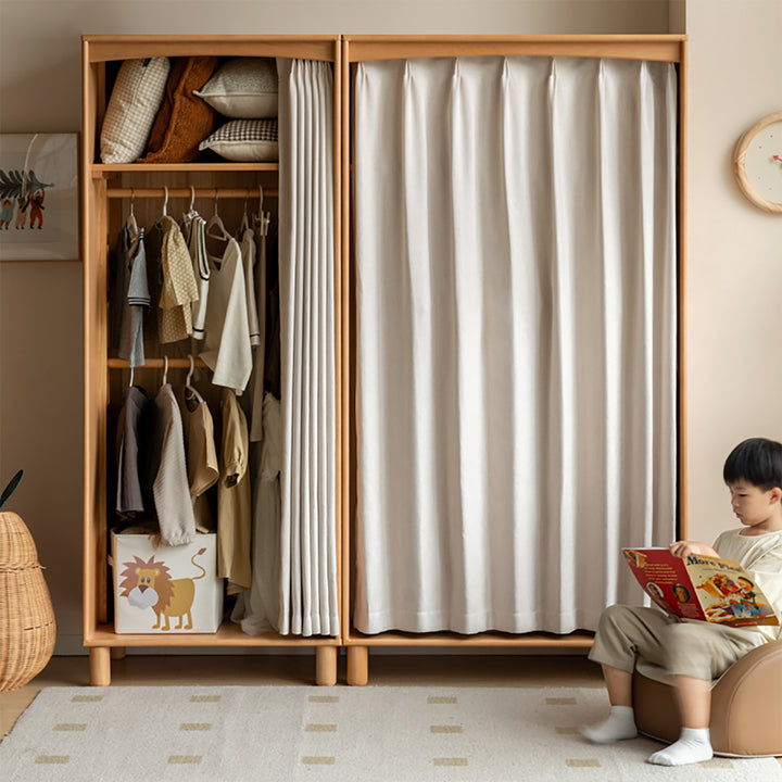 Scandinavian beech wood wardrobe peblo size charts.