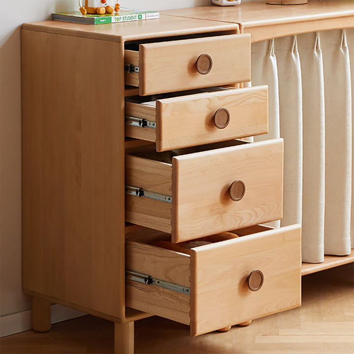 Scandinavian beech wood wardrobe peblo material variants.