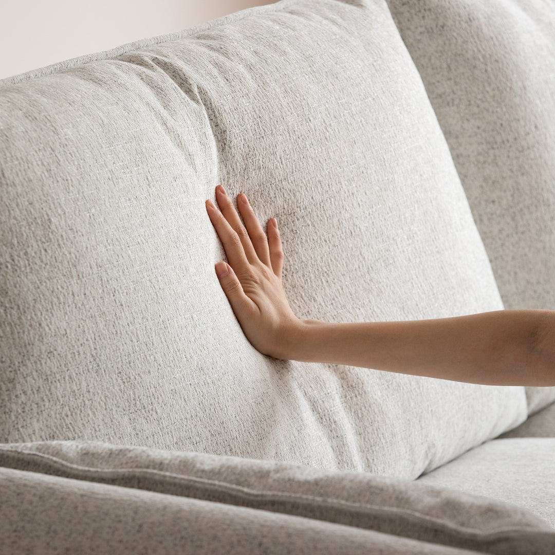 Scandinavian chenille velvet cherry wood 4 seater sofa sea salt environmental situation.