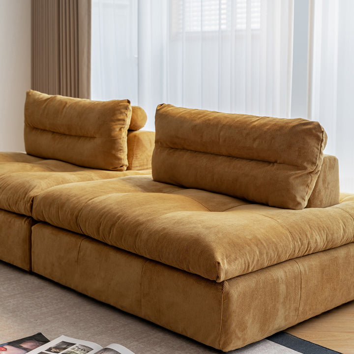 Scandinavian chenille velvet fabric modular 1 seater sofa detail 6.