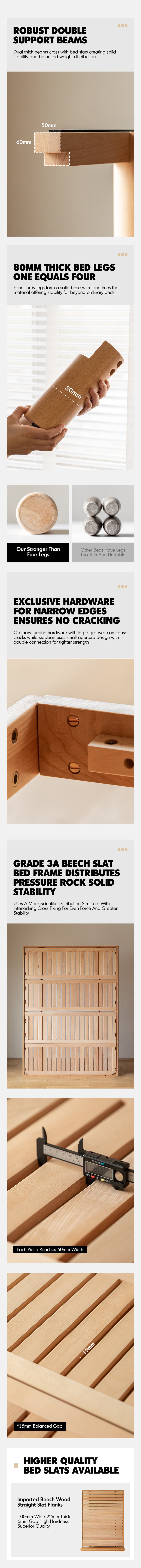 Scandinavian Cherry Wood Bed SMALL Good to Know - 6
