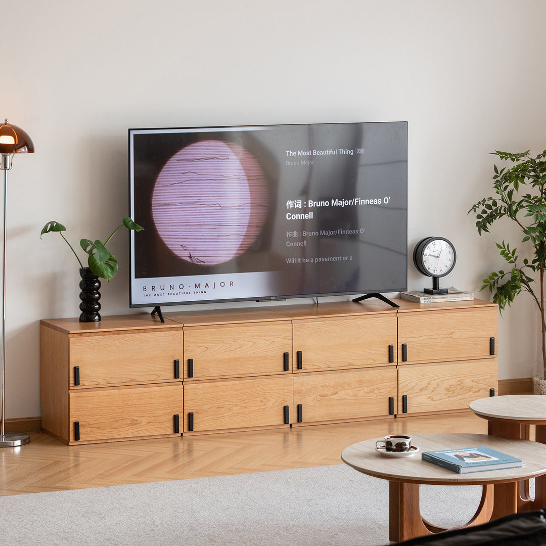 Scandinavian cherry wood cabinet dottie size charts.