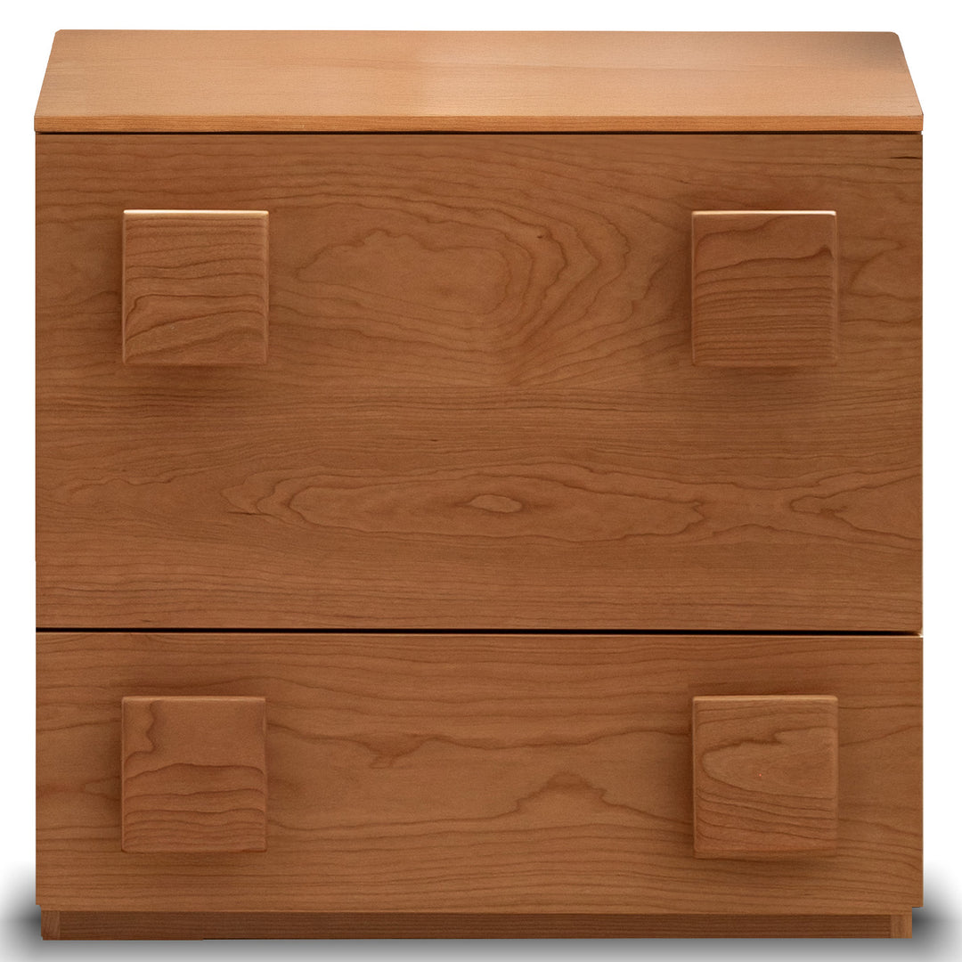 Scandinavian cherry wood cabinet nimbus in white background.