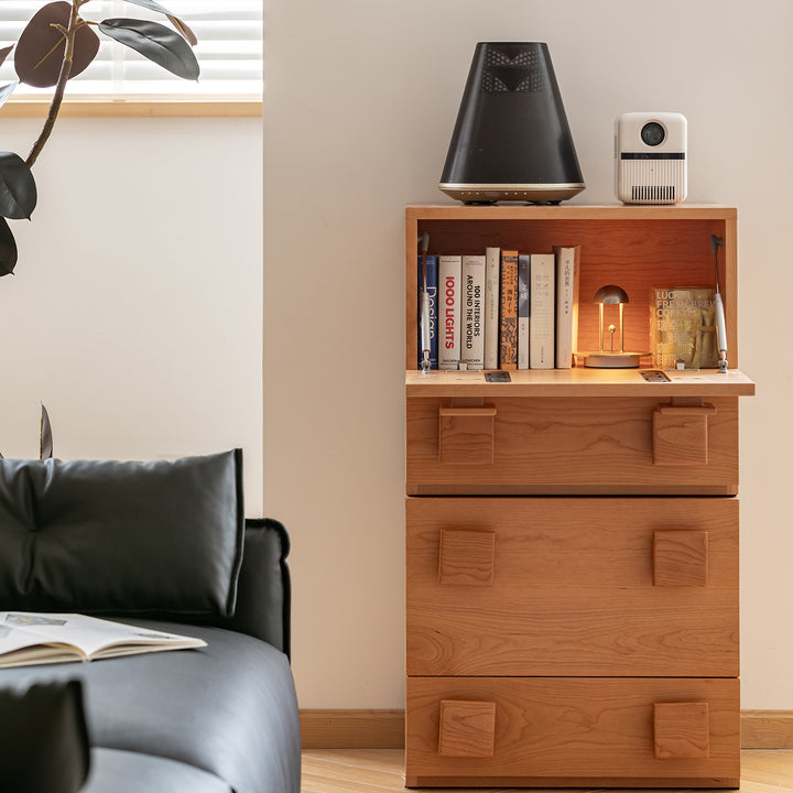 Scandinavian cherry wood cabinet nimbus with context.