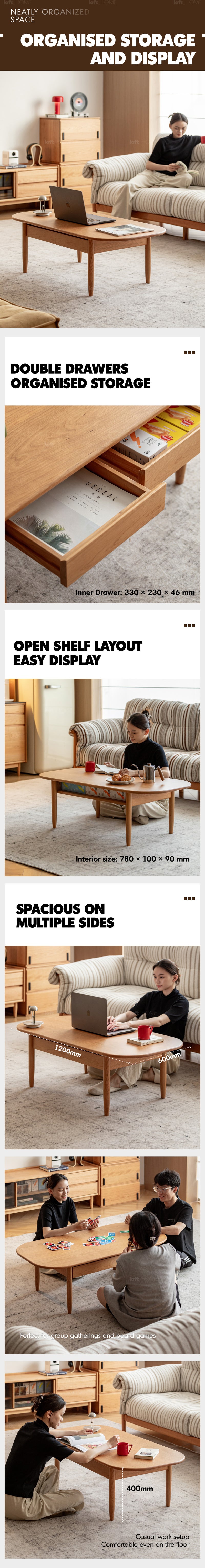 Scandinavian Cherry Wood Coffee Table VISTA Good to Know - 4