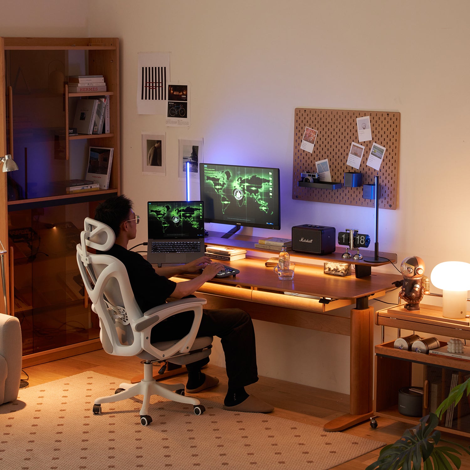 Study Table With Timer Scandinavian Cherry Wood Electric Height Adjustable Study Table UP ...