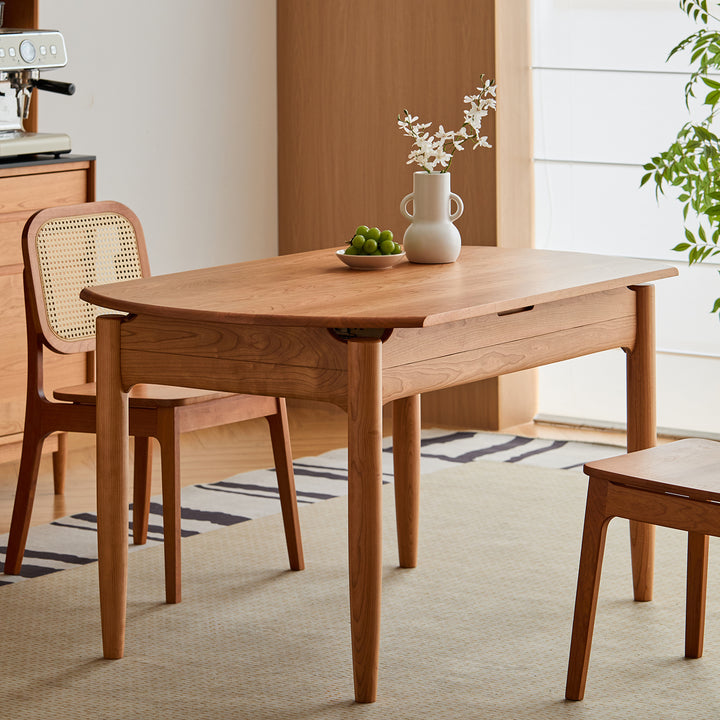 Scandinavian cherry wood extendable dining table minima size charts.